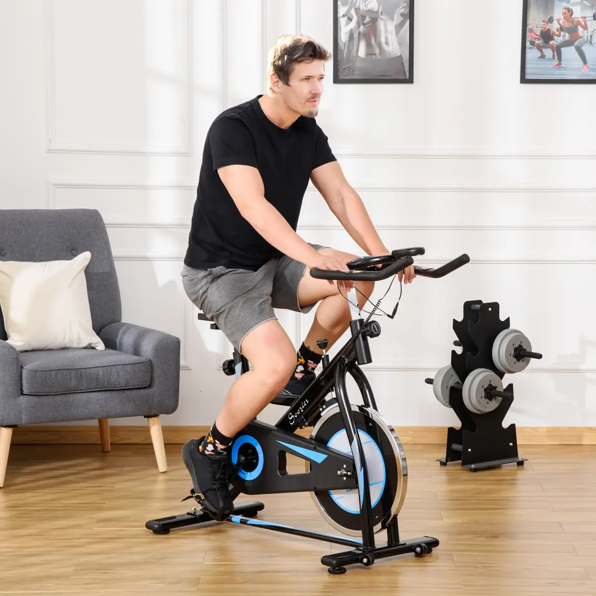 8kg Flywheel Stationary Exercise Bike Indoor Cycling Cardio Workout Bike by HOMCOM