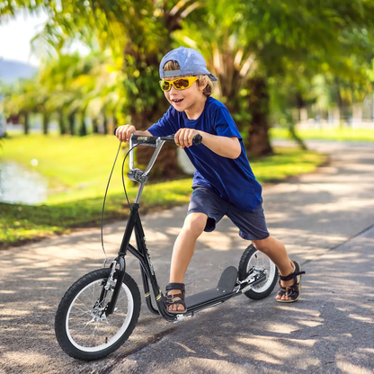 HOMCOM Teen Scooter Adjustable Height Dual Brakes Rubber Wheels Kickstand, by Unbranded