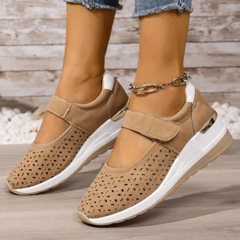 Spring Summer New Fashion Large Size Thick Bottom Sneakers for Women Casual Hollow Out Wedges Heel Single Sports Shoes by All Mart Bristol Ltd