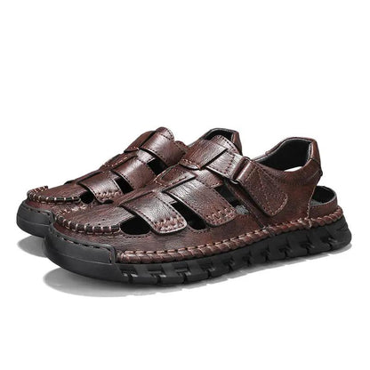 Men's Simple All-match Leather Non-slip Sandals by Dropshipman