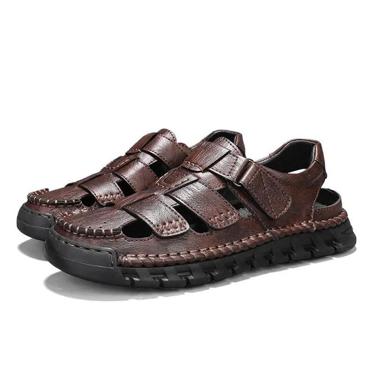 Men's Simple All-match Leather Non-slip Sandals by Dropshipman