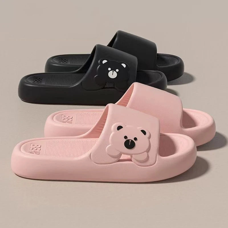Summer Cartoon Bear Indoor Slippers for Women Lightweight Soft EVA Slides Woman Comfort Home Bathroom Non Slip Slippers by All Mart Bristol Ltd