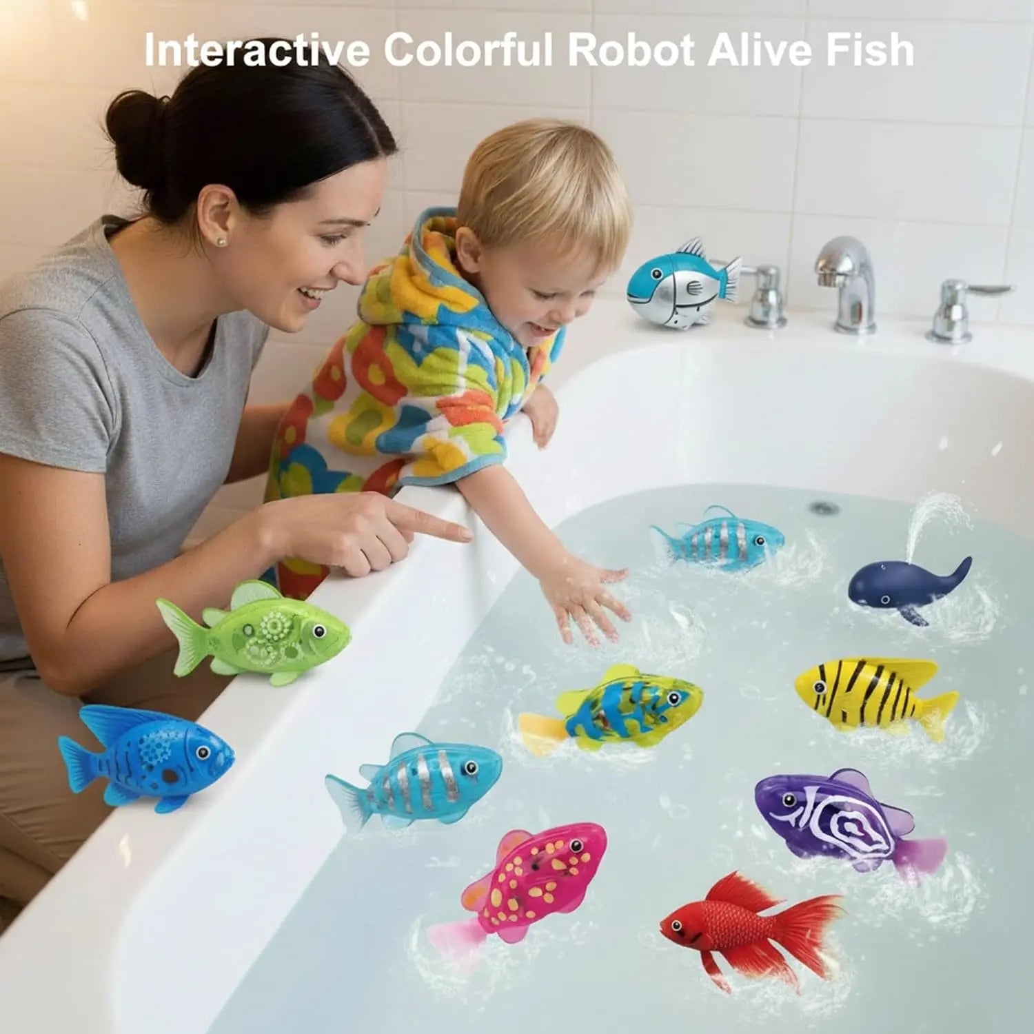 Magic Water-Activated Glowing Swimming Fish, Neon Deep-Sea Disco, Interactive Colorful Robot Fish, Swimming Robotic Luminous Function, Waterproof Aquarium Bath Time Fun.Perfect Gift for Babies & Toddlers by All Mart Bristol Ltd