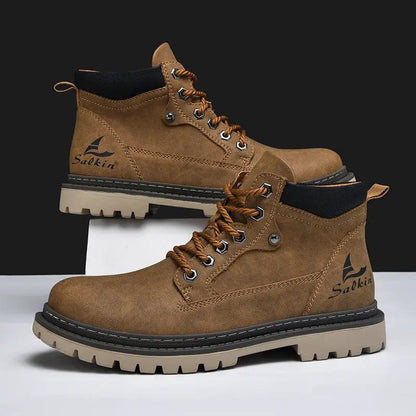 Men's Mid-Top Autumn British Style Worker Boot by Dropshipman