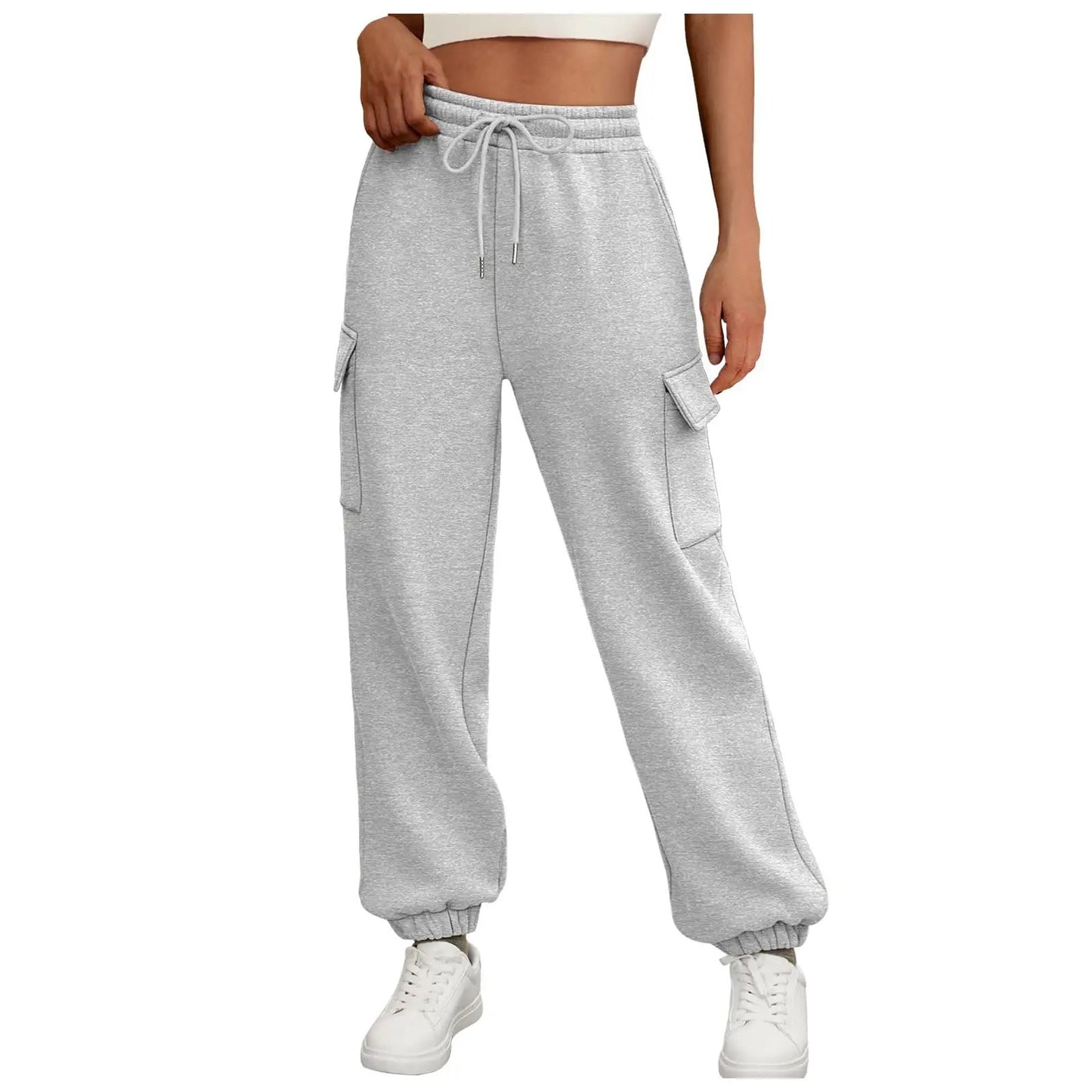 Women's Sweatpants Fleece Lined Baggy Athletic Jogger Trousers With Pockets Fall Casual Trendy Cargo Pants Fall Outfits by Dropshipman