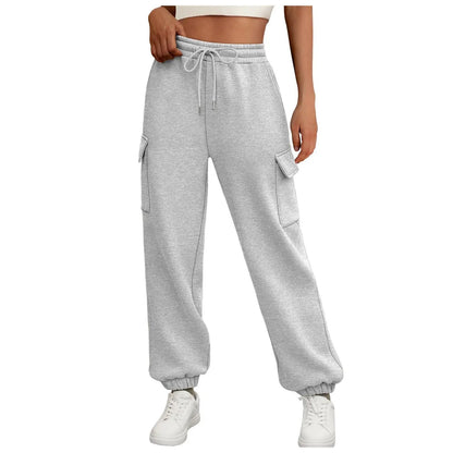 Women's Sweatpants Fleece Lined Baggy Athletic Jogger Trousers With Pockets Fall Casual Trendy Cargo Pants Fall Outfits by Dropshipman