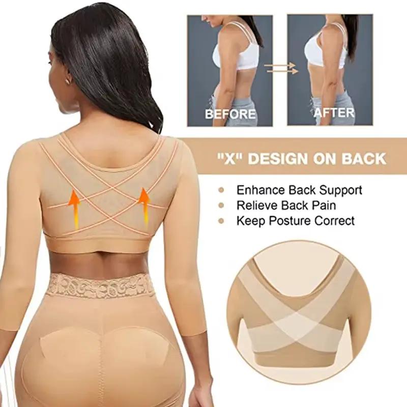 MISSMOLY Womens Arm Shaper Tops Slimmer Compression Half Sleeves Post Surgery Posture Corrector Shapewear by All Mart Bristol Ltd