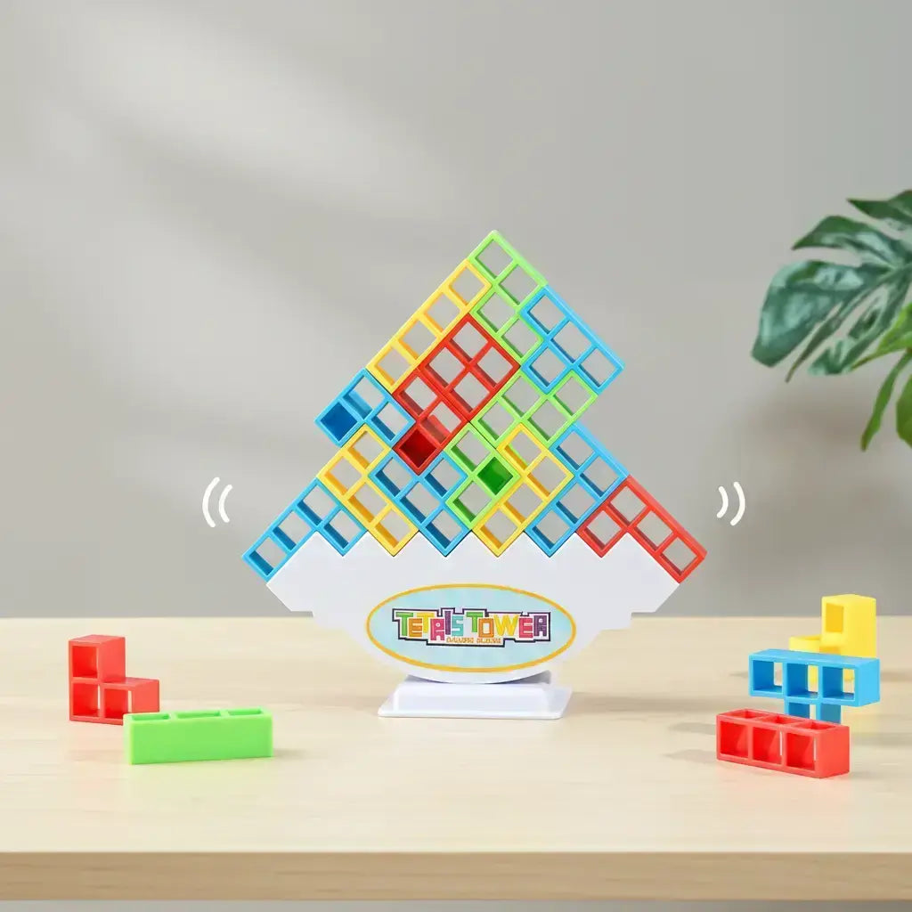 Durable Building Balance Blocks Board Game, 1 Set Tetra Tower Stacking Games, Unisex Birthday Gifts for Kids, Adults, Gift for Her, Fidget Toys Gifts for Kids Toys for Boys, Creative Building Blocks, Family Fun Game, Stem Building Blocks