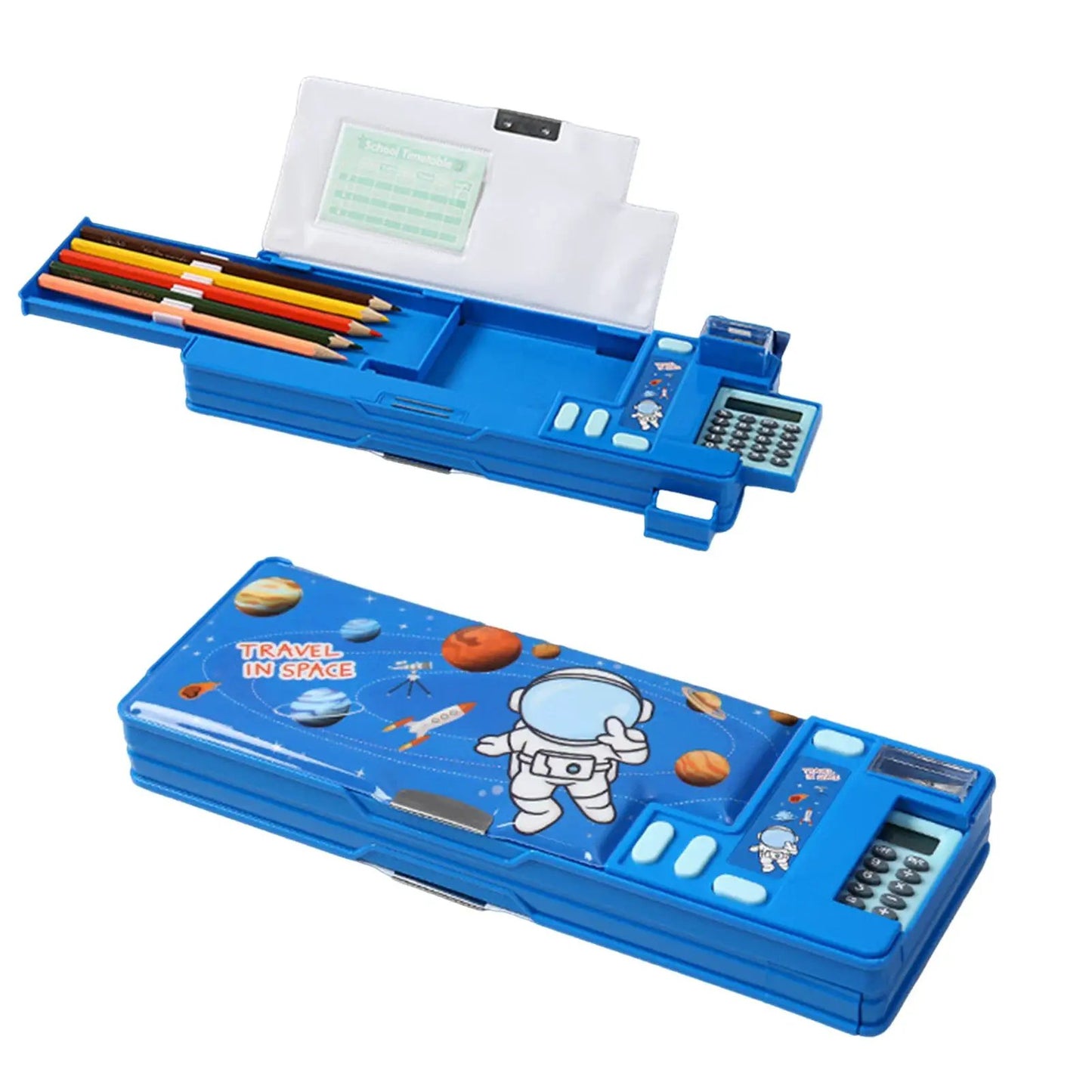 Plastic Stationery Organizer Box Unicorn Bear Astronaut Stationery Pencil Case School Gifts for Kids Teens Supplies by All Mart Bristol Ltd