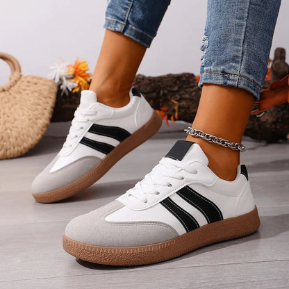 Large Size Color Blocked Round Toe Women's Shoes by Dropshipman