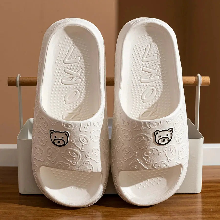 Printting Cute Bear Women Slippers Summer Indoor Soft Cartoon Sandals Bathroom Anti-slip Outdoor Comfy Men Leisure Shoes Couple by All Mart Bristol Ltd