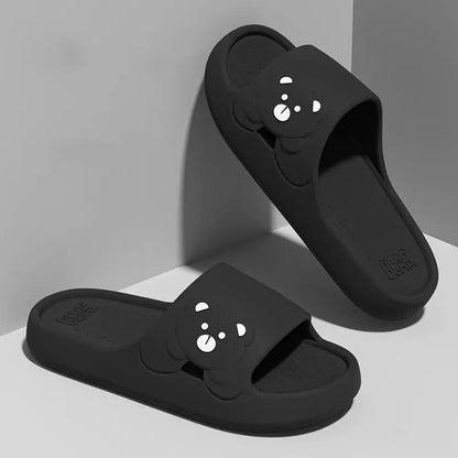 Slippers Bathroom Cartoon Bear Indoor Slippers For Women Lightweight Soft EVA Slides Woman Comfort Home Summer Bathroom Non Slip by All Mart Bristol Ltd