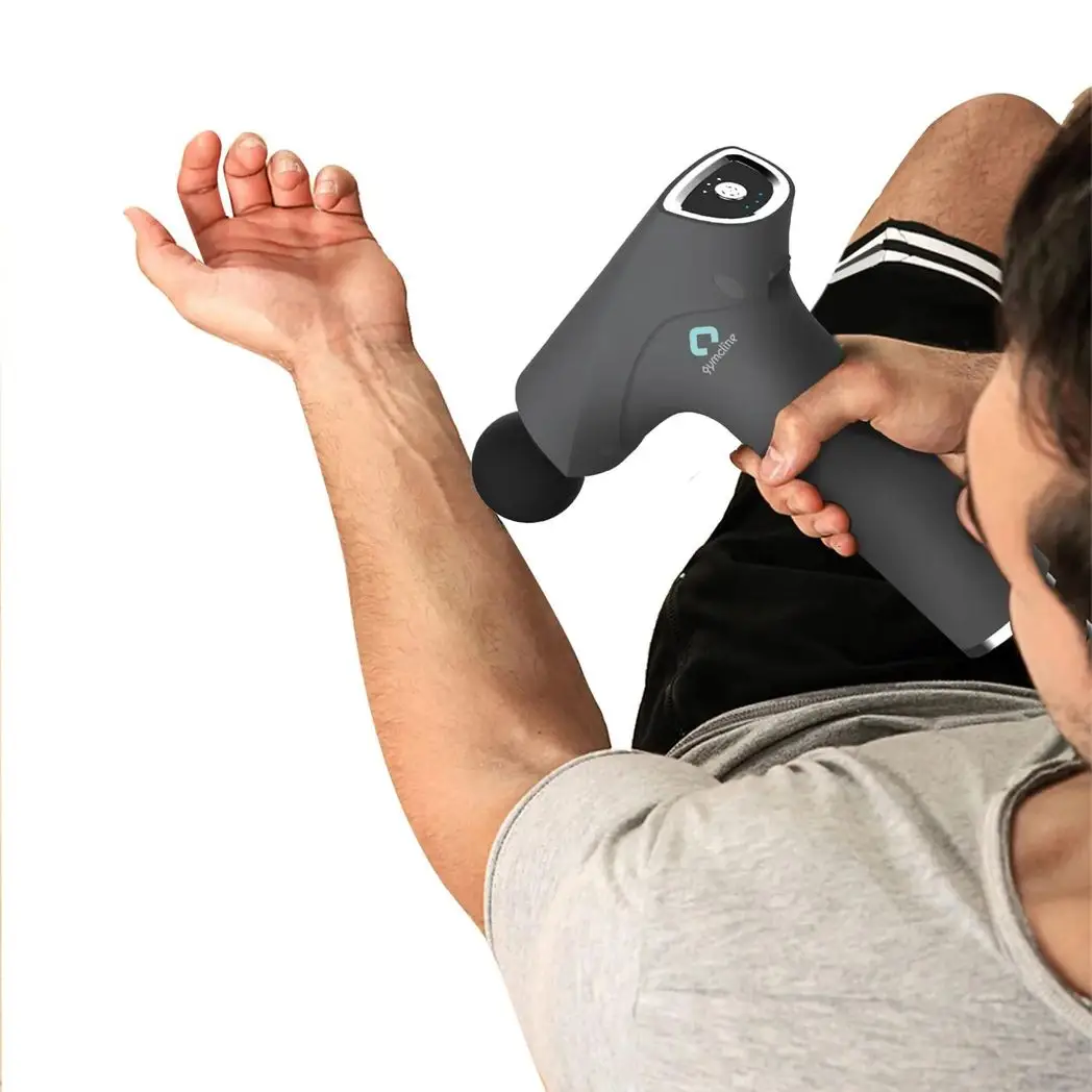Gymcline Massage Gun Compact Size with 1500mAh Battery & 3 Speed Modes, Grey by Gymcline