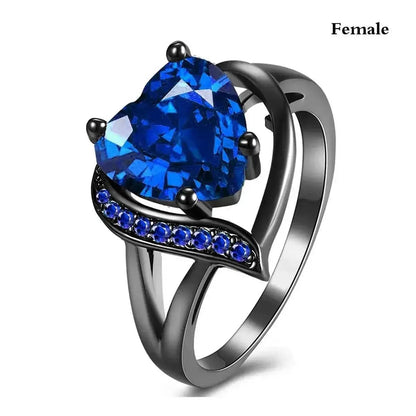 Couples Promise Rings with Heart & Dragon Designs Purple Red Green Blue Zircon Ideal for Engagement Wedding Gifts Romantic Theme Hypoallergenic Scratch Resistant Valentine'S Day Gift by All Mart Bristol Ltd