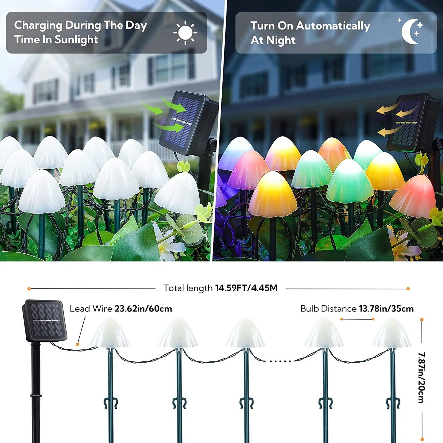 10 Piece Solar Mushroom Lights by Avilo