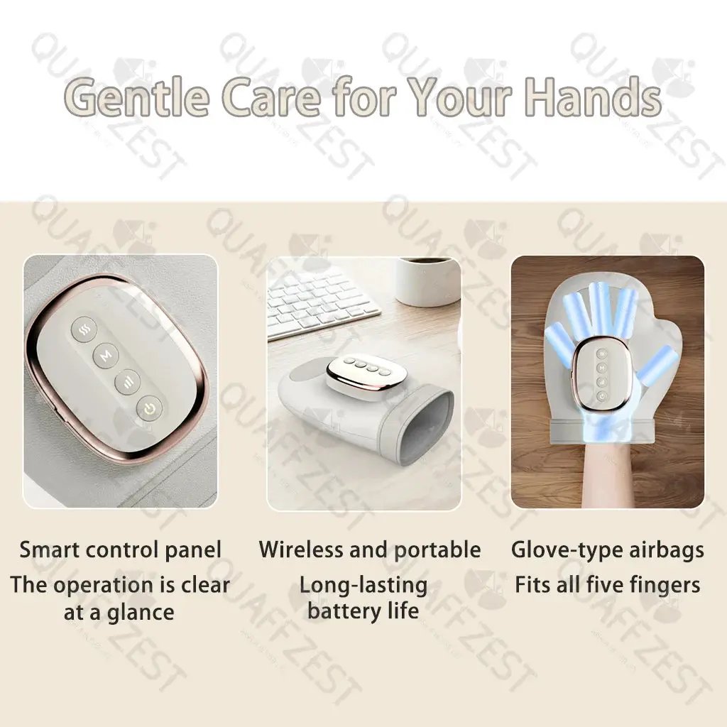 Electric Hand Massager with Airbag Compress Carpal Tunnel Wrist Finger Massagers Portable Vibrating Gloves Kneading Rollers by All Mart Bristol Ltd