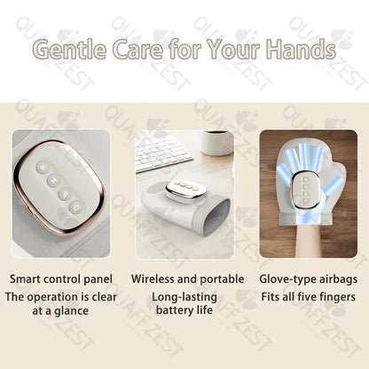Electric Hand Massager with Airbag Compress Carpal Tunnel Wrist Finger Massagers Portable Vibrating Gloves Kneading Rollers by All Mart Bristol Ltd