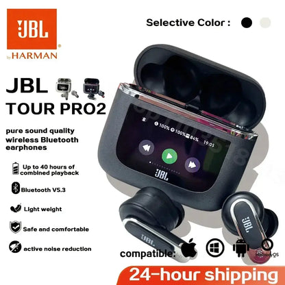Original JBL Tour PRO 2 True Wireless Bluetooth Earphones Stereo Earbuds sports Headphones with Smart LCD Screen HK version by All Mart Bristol Ltd