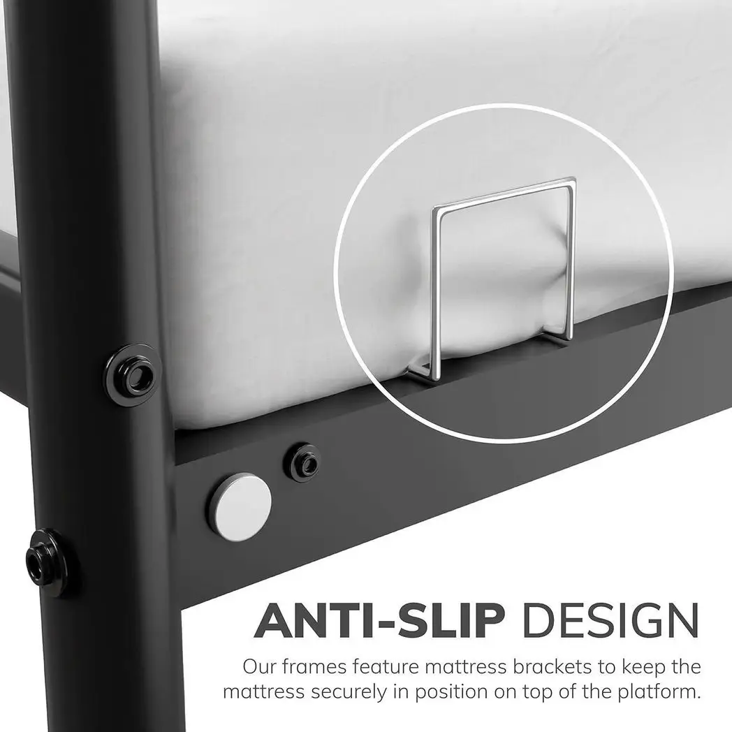 Extra Strong Double Metal Bed Frame In Black - Improved by House of Home