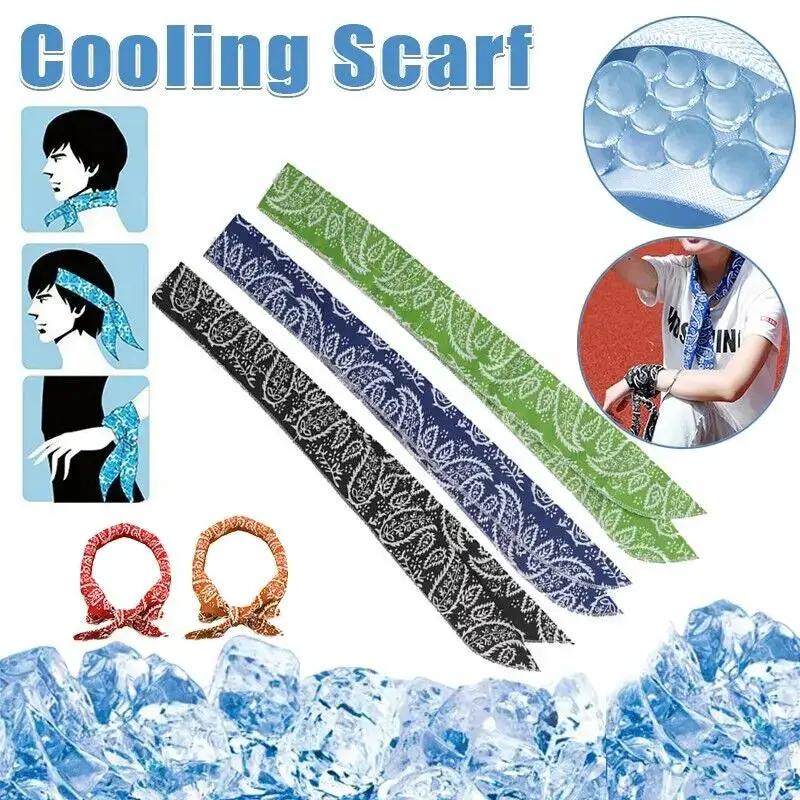 Outdoor Summer Ice Cooling Scarf Neck Wrap Headband Cooling Bandana Scarf Sports Headband Towel Wristband Sun Protection Scarf by All Mart Bristol Ltd