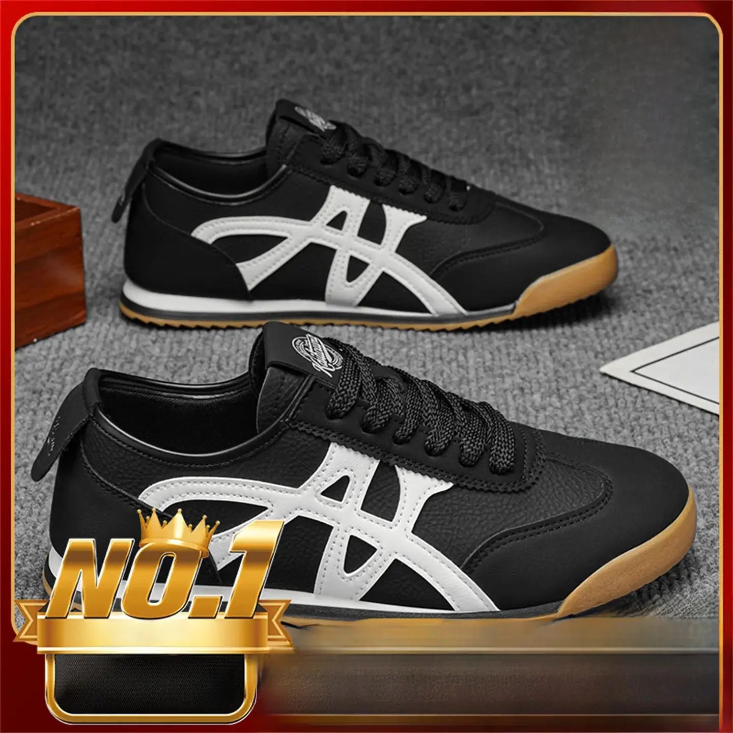 Pu'er Agan Men's Shoes Casual Flat Leather Dequn Shoes Spring 2026 New Trend Brand High-End Sensation White Sneakers by All Mart Bristol Ltd