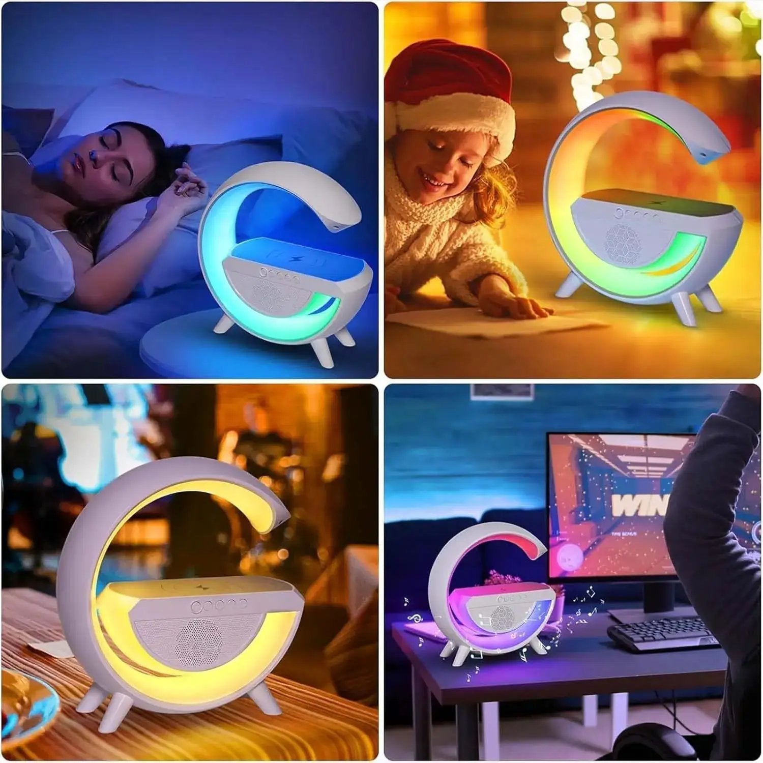 Multifunctional Smart Bluetooth Mini Speaker, Rhythm RGB Lighting, Ambient Light Compatible with Smartphones, High-Quality Sound, an Exquisite Gift Suitable for Girlfriend and Family, Cool Desktop Decoration by All Mart Bristol Ltd