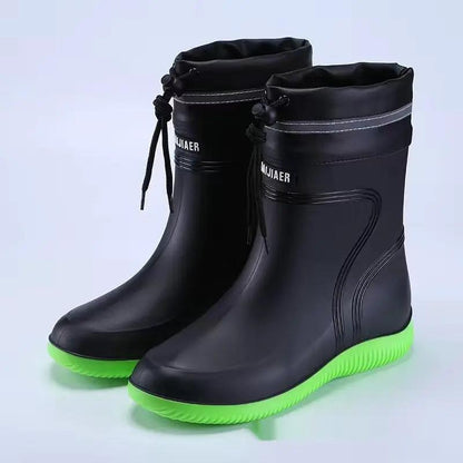 Cotton-padded Warm-keeping Fixed Velvet Rain Boots For Men And Women by Dropshipman