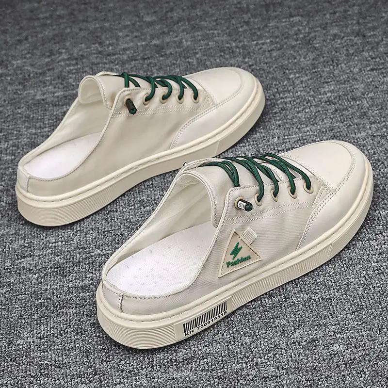 Men's Summer Wear Breathable Deodorant Slip-on Lofter Half Slippers Casual Sports Heel-free Fashion Shoes by Dropshipman