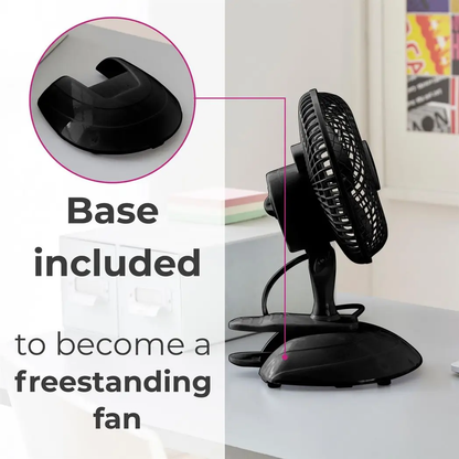Neo Mini Clip Base Mount Desk Fan Black by Neo