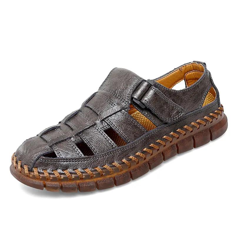 Plus Size Men's Beach Sandals Retro Hollow Out by Dropshipman