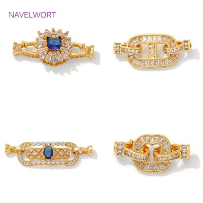 Luxury 18K Gold Plated Connectors Clasps,With Zircon Locks Clasps,Fasteners For Bracelet,DIY Necklaces Jewelry Making Findings by All Mart Bristol Ltd