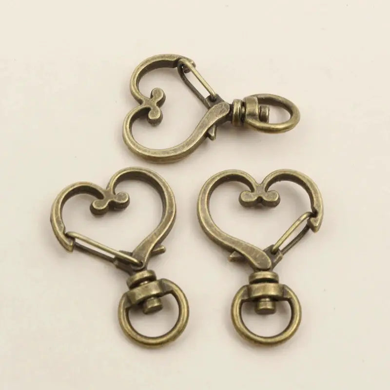 10pcs 35x24mm Heart Snap Hook Trigger Lobaster Clasp Clips Buckles For Keychain DIY Jewelry Making Accessories Findings by All Mart Bristol Ltd