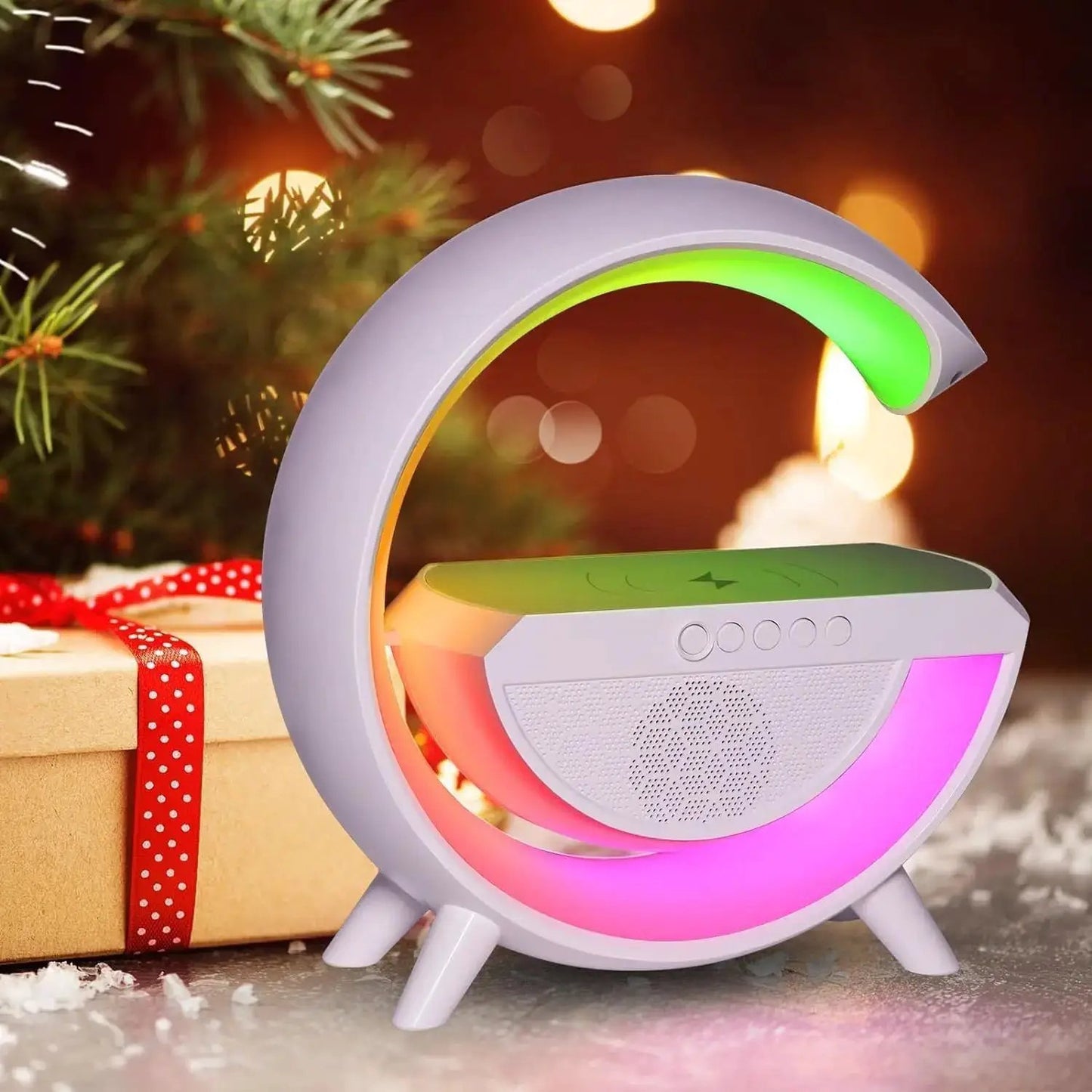 Multifunctional Smart Bluetooth Mini Speaker, Rhythm RGB Lighting, Ambient Light Compatible with Smartphones, High-Quality Sound, an Exquisite Gift Suitable for Girlfriend and Family, Cool Desktop Decoration by All Mart Bristol Ltd