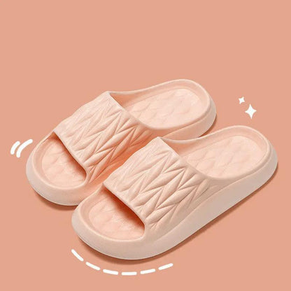 Leaf Texture Design Slippers For Women Men Summer Indoor Household Non-slip Anti-odor Bathing Slippers House Shoes Couple by Dropshipman