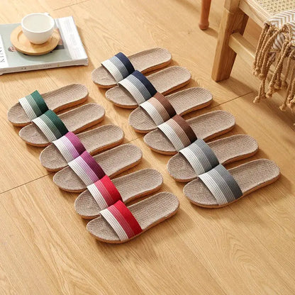 Hemp Women's Slippers Flats Home 2026 Spring Summer Designer Woman Shoes Casual Indoor Slides Couple Soft Sole Non-Slip Floor by All Mart Bristol Ltd