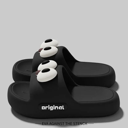 Cute Big Eyes Decorat Couple's Indoor Slippers Summer 2026 Comfort Thick Bottom Home Slippers Lightweight Non Slip Slides Women by All Mart Bristol Ltd