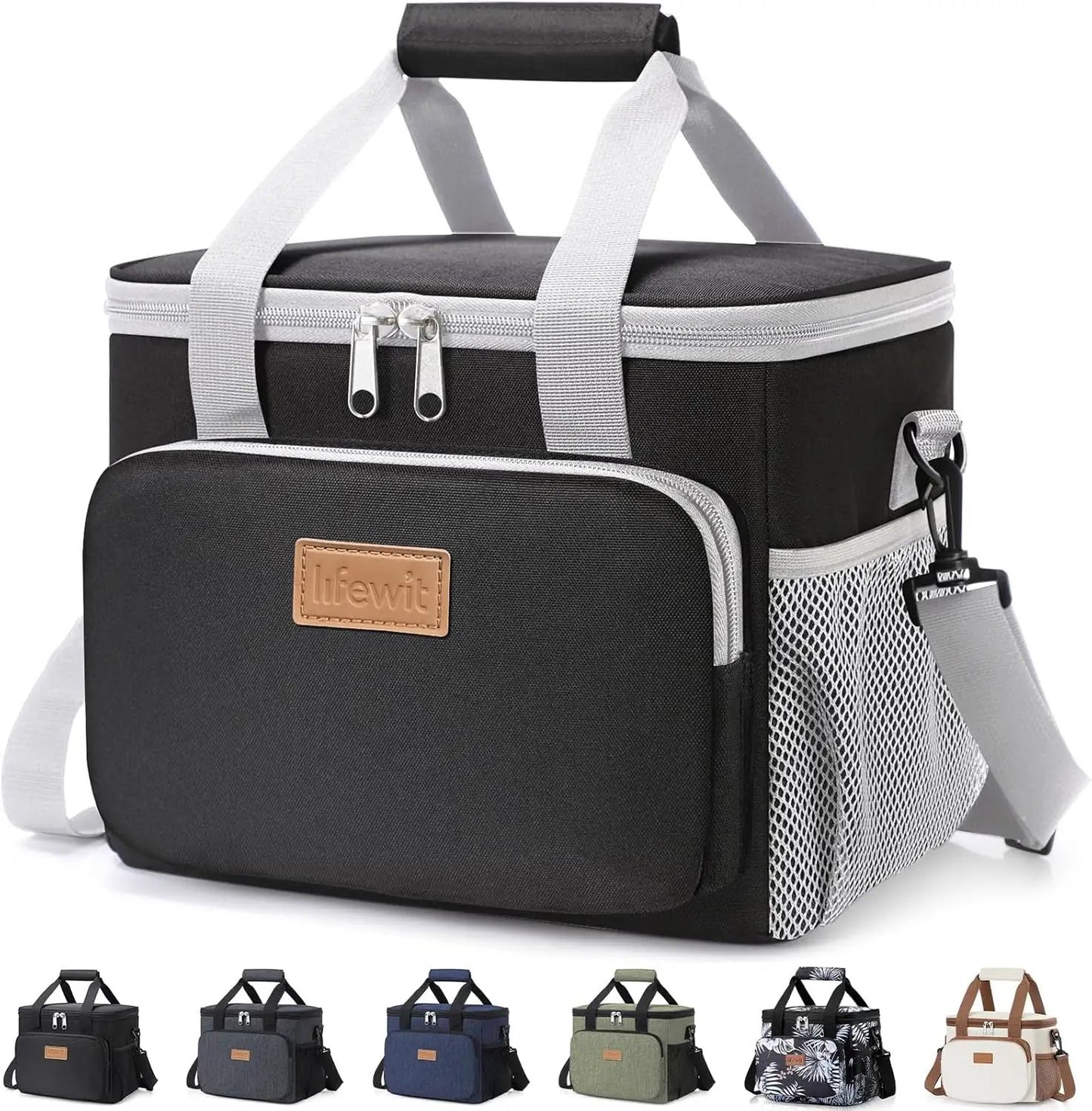 Stylish Black Insulated Lunch Bag - 9L Soft Cooler Tote for Adults, Perfect for 12 Cans by All Mart Bristol Ltd