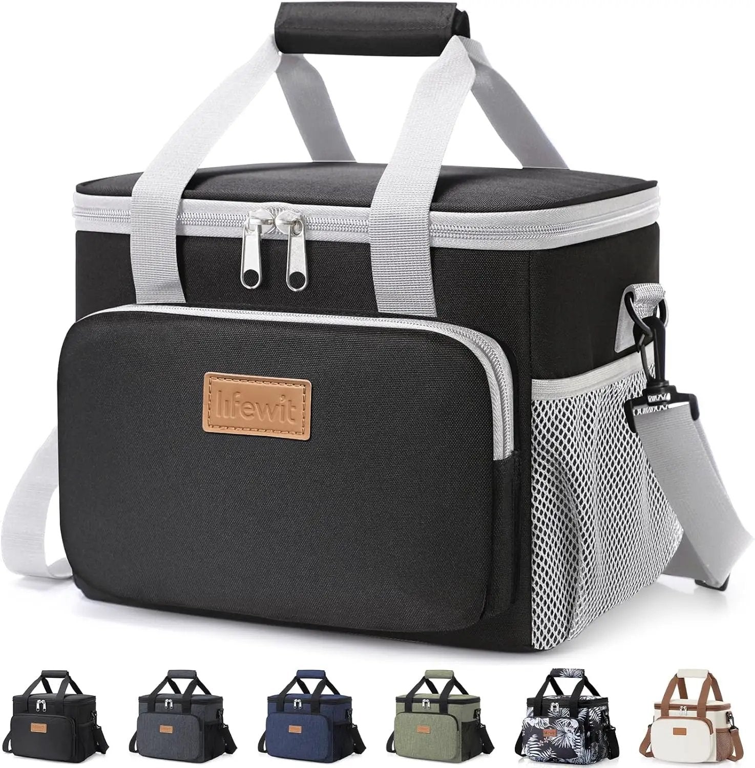 Stylish Black Insulated Lunch Bag - 9L Soft Cooler Tote for Adults, Perfect for 12 Cans by All Mart Bristol Ltd