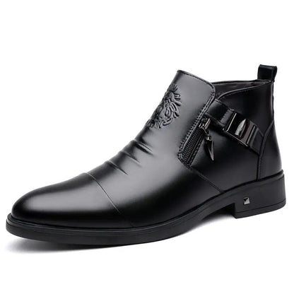 Trendy Retro Wide-fit Ankle Boots With Side Chains by Dropshipman