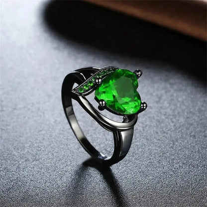 Couples Promise Rings with Heart & Dragon Designs Purple Red Green Blue Zircon Ideal for Engagement Wedding Gifts Romantic Theme Hypoallergenic Scratch Resistant Valentine'S Day Gift by All Mart Bristol Ltd