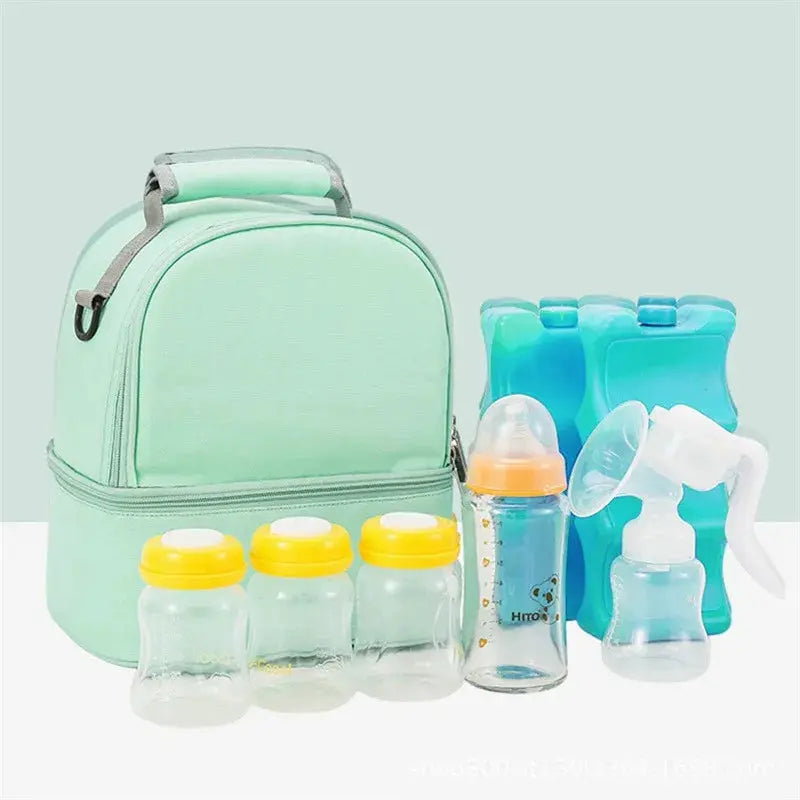 Mommy Bag Milk Storage Breast Pump Maternity Cooler Double Layer Insulation Fresh Keeping Baby Food Backpack Feeding Bottle by All Mart Bristol Ltd