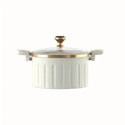 Enamel Cooking Pots Large-Capacity Double-Handled Stew Pot Non-Stick Multifunctional Home Pot Suitable Pots for the Kitchen by All Mart Bristol Ltd