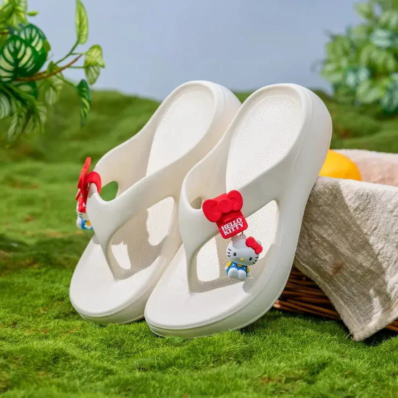 Summer Sanrio Girls Women's Flip Flops Kawaii Cartoon Eva Anti Slip Cute Fashion Girls Outdoor Student Bathroom Beach Slippers by All Mart Bristol Ltd