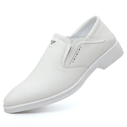 Men's Casual Business White Shoes Slip-On Formal Photography Suit Shoes Pointed Toe Leather Shoes Comfortable All-Match by All Mart Bristol Ltd