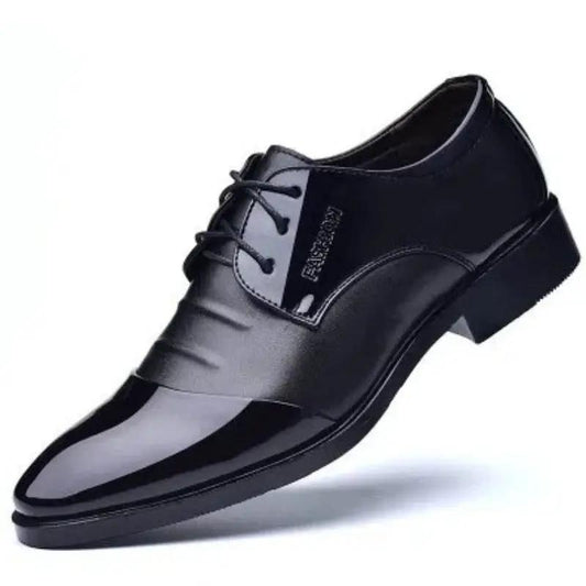 Men's Business Leather Shoes British Style Black by Dropshipman