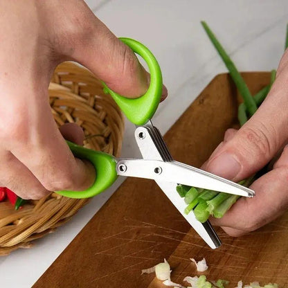 1Pc/2Pcs New Stainless Steel 3/5-Layer Kitchen Scissors, Suitable for Cutting and Cooking Chili Peppers, Onions, and Cilantro by All Mart Bristol Ltd