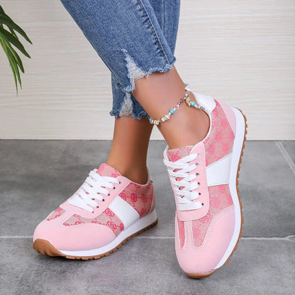 Oversized Women's Casual Flower Lace-up Shoes by Dropshipman
