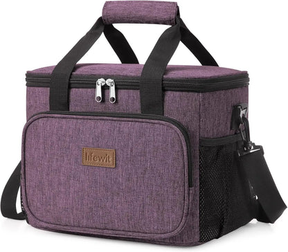 Stylish Black Insulated Lunch Bag - 9L Soft Cooler Tote for Adults, Perfect for 12 Cans by All Mart Bristol Ltd