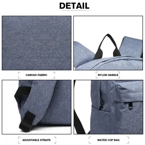 E1930 - Kono Durable Polyester Everyday Backpack With Sleek Design - Blue by All Mart Bristol Ltd