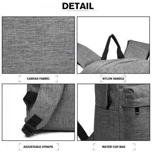 E1930 - Kono Durable Polyester Everyday Backpack With Sleek Design - Grey by All Mart Bristol Ltd